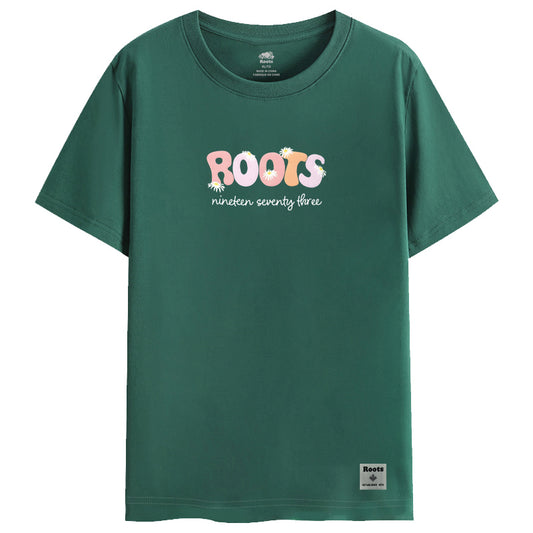 ROOTS 小花LOGO棉T (女款)